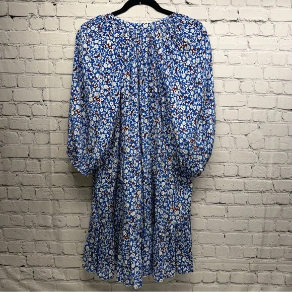 Apiece Apart Blue Floral Mini Dress size S - Picture 4 of 11